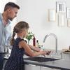 Kitchen Bridge Mixer Taps with 360° Swivel Spout, 2 Hole Sink Mixer Taps Dual Levers Faucet, 180 Mm Centers Deck Mounted Chrome Sink Tap 2 Function