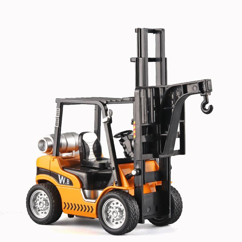 Crane Lift Truck Warehouse Forklift Alloy Model With Light Sound Effect Back Force Parts Liftable Children's Toys