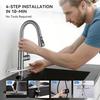 Arofa Kitchen Faucet with Pull Down Sprayer, Brushed Nickel Kitchen Sink Faucet 1-3 Hole Single Handle High Arc Stainless Steel Commercial Modern