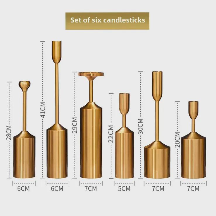 European Metal Candlestick: Electroplated Wedding Decor & Home Candlelight Ornament