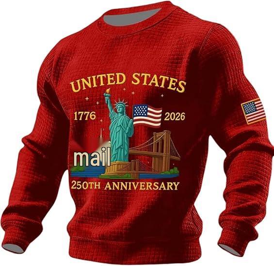 2025 Men's Plaid Embroidery Round Neck Digital Hoodie - New Loose European and American Style