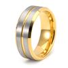 2026 Jewelry 8MM Wide Face Groove Diagonal Ring Men's Fashion Unisex Style Ring Accessories