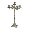 Bronze Retro Metal Candlestick with Three and Five Heads for Hotel, Wedding, or Restaurant Candlelight Dinners.