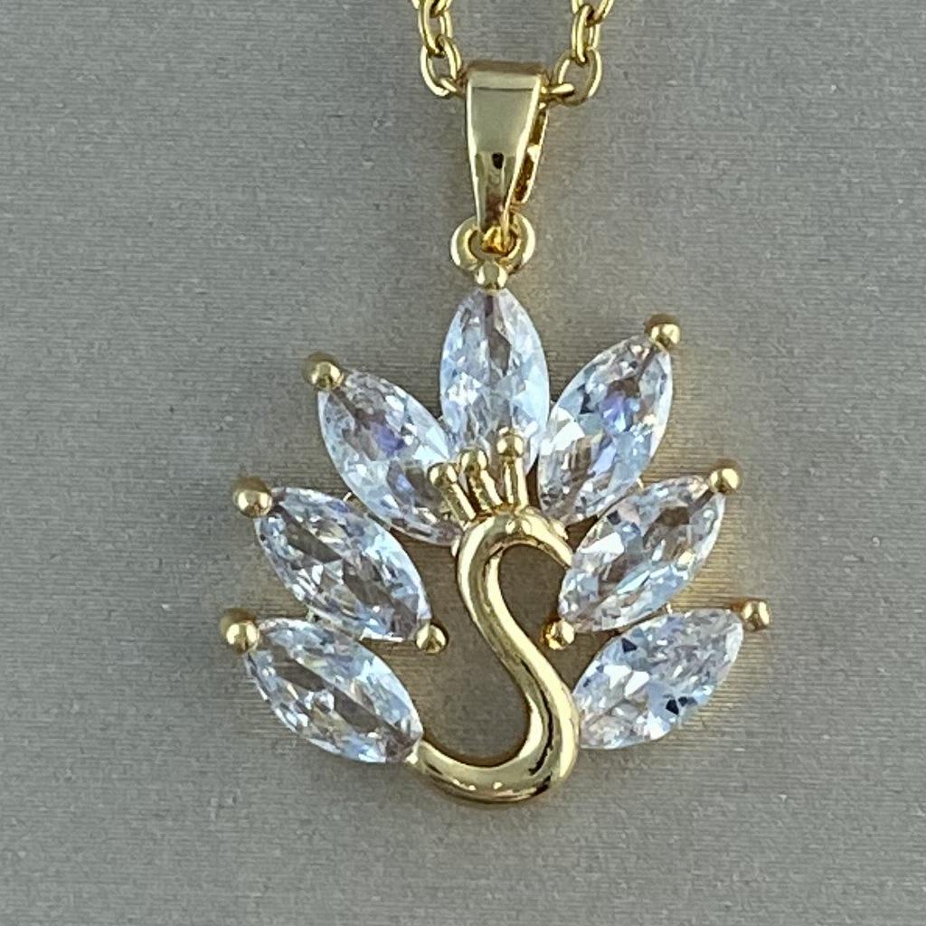 Gold-Plated Titanium Pendant with Cat's Eye Stone, Fox Pixiu, Clover, Butterfly, Peace Buckle