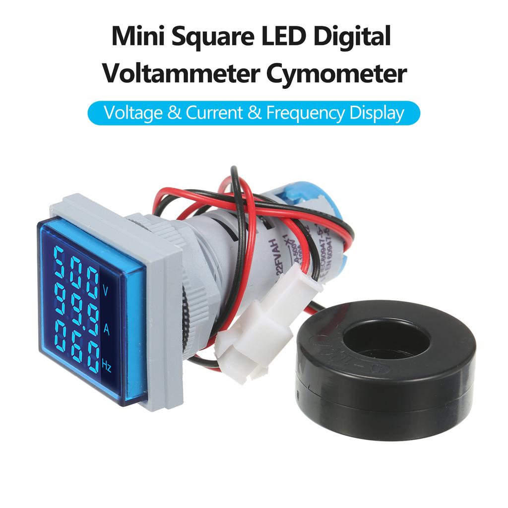 Mini Square Digital Voltammeter Voltammeter Ammeter Voltmeter Cymometer Three LED Display Voltage