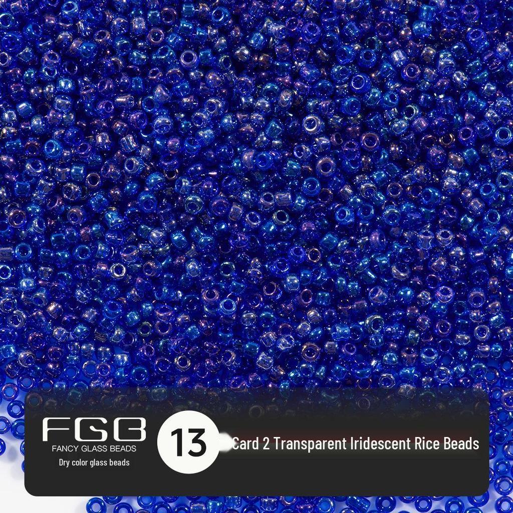 FGB Transparente Irisierende 2mm Runde Glasperlen für DIY Schmuck