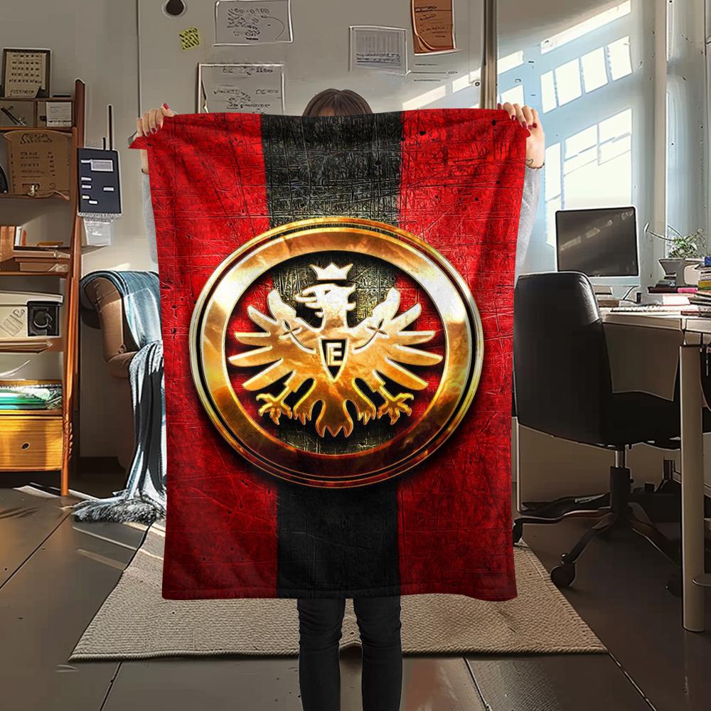 1PC Eintracht Frankfurt Print Flannel Blanket, High quality Comfortable for All Seasons, Home Decor, Warmth and Comfort, Perfect for Christmas Gifts