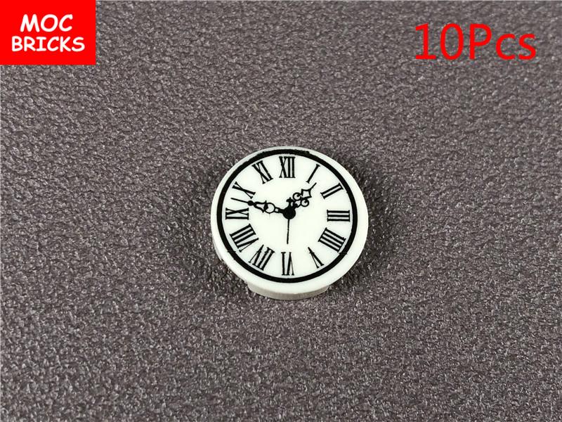 MOC Bricks DIY Printed Tile 1x1 1x2 2x2 2x3 1x4 Solar Panel Gauge Map Compass Assembled Building Block Accessories Kids Toy Gift