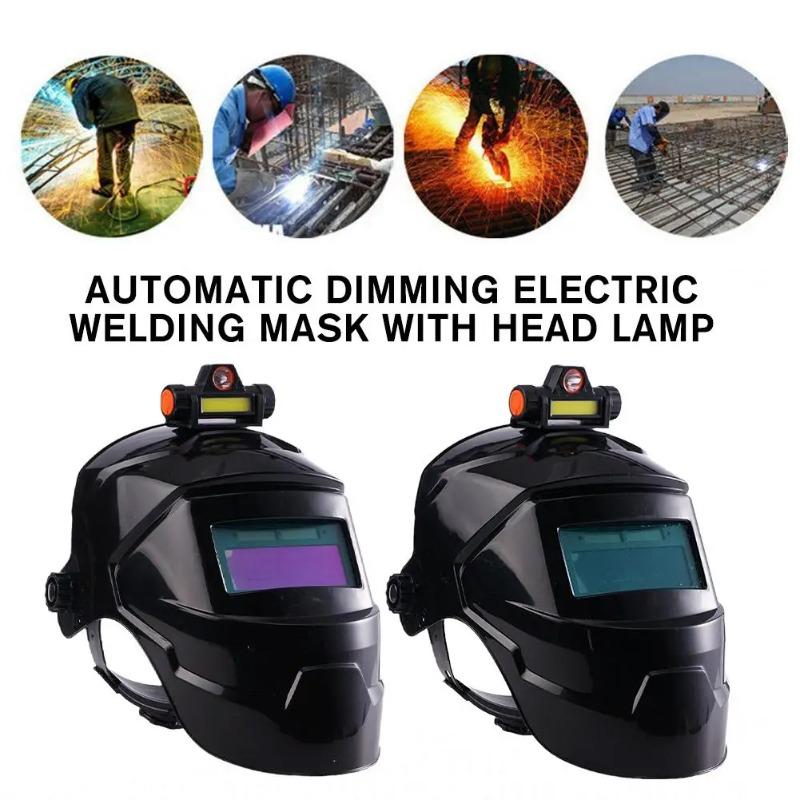 Welding Mask Auto Darkening Welding Helmet With Light Automatic Dimming Welding Mask For Mig Tig Cut Grind Welding Hood Helmet