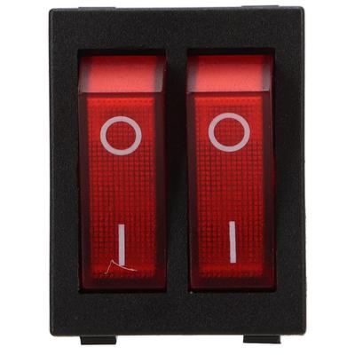 16A 125 250VAC Double Control Rocker Switch Panel Red LED Light Boat ON Off Toggle Switch for Vehicles Home Appliances