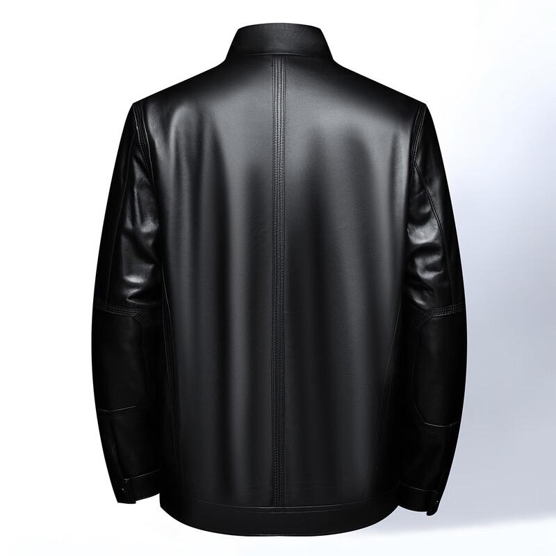 Futting Men's Stand Collar Lambskin Leather Jacket