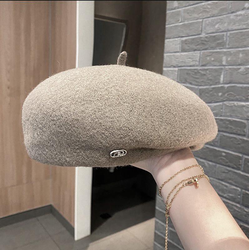 Britische Wolle Filz Koreanische Perlen Retro Baskenmütze für Damen - Herbst/Winter Society-Maler Trend