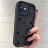 Custodia Nera a Cuore Scanalato per iPhone 14/15/16/17 Pro Max