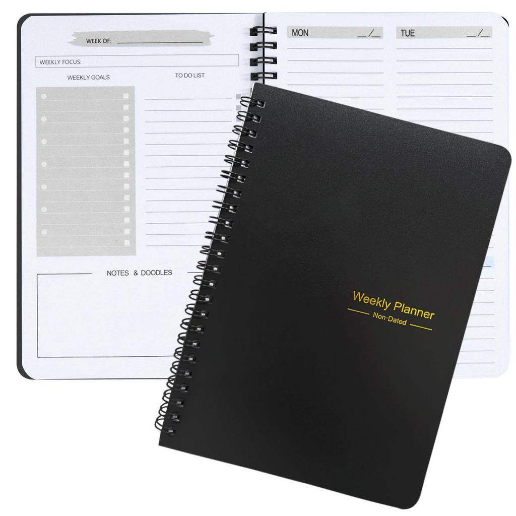 Weekly English Planner: 52-Week Cross-Border Spiral Notebook