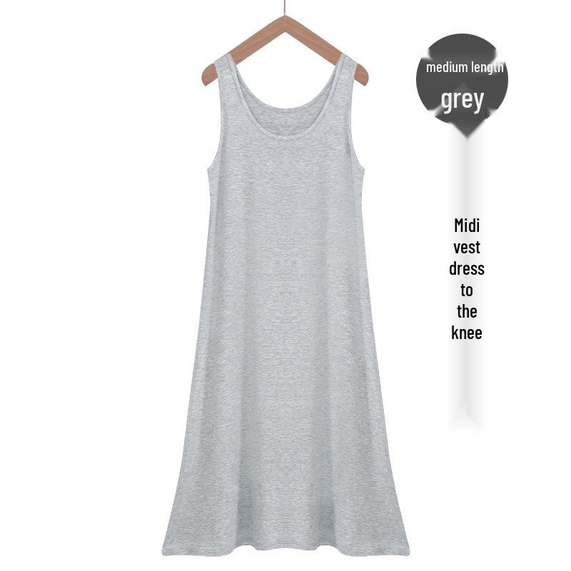 Women's 2025 Modal Long Camisole Dress: Summer Vest, Inner Layer Base, Black, for Spring and Autumn