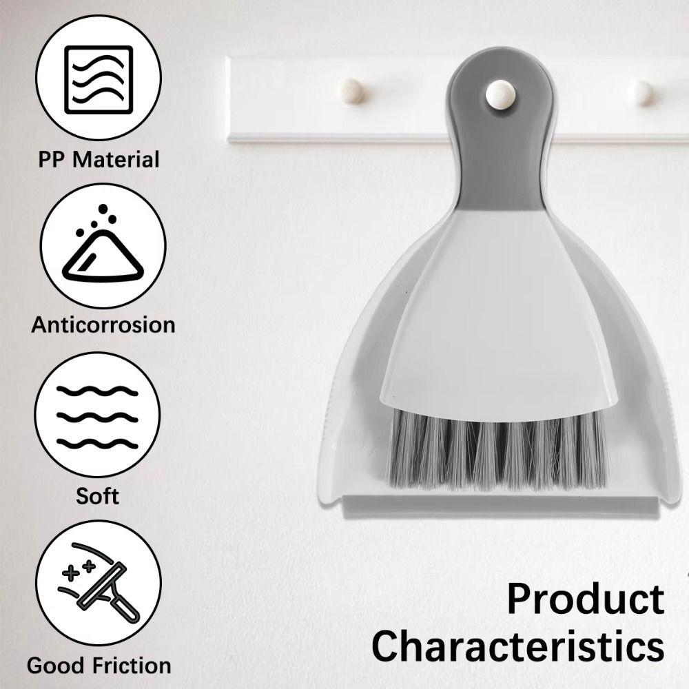 Handheld Mini Dustpan and Brush Set Space-Saving Handheld Sweeping Brush Desktop Cleaning