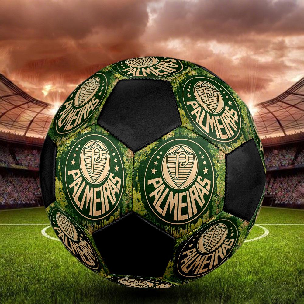 Palmeiras FC Size 5 Soccer Ball, Machine-Stitched PVC, Durable & High Bounce, All Ages Fit, fan merchandise, matches & outdoor use.