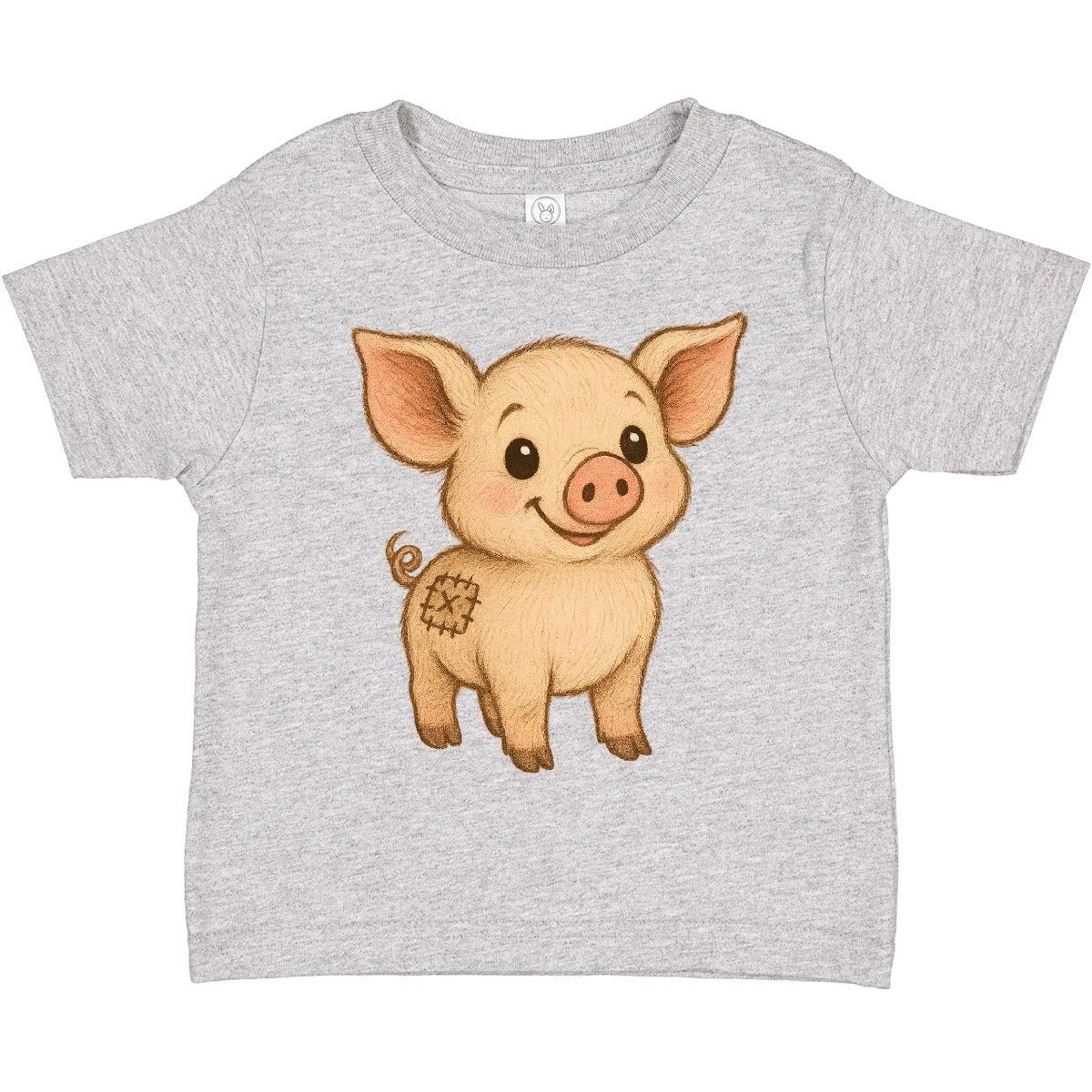 Inktastic Cute Cartoon Piglet Illustration Toddler T-Shirt Pig Kids Child Kid 140