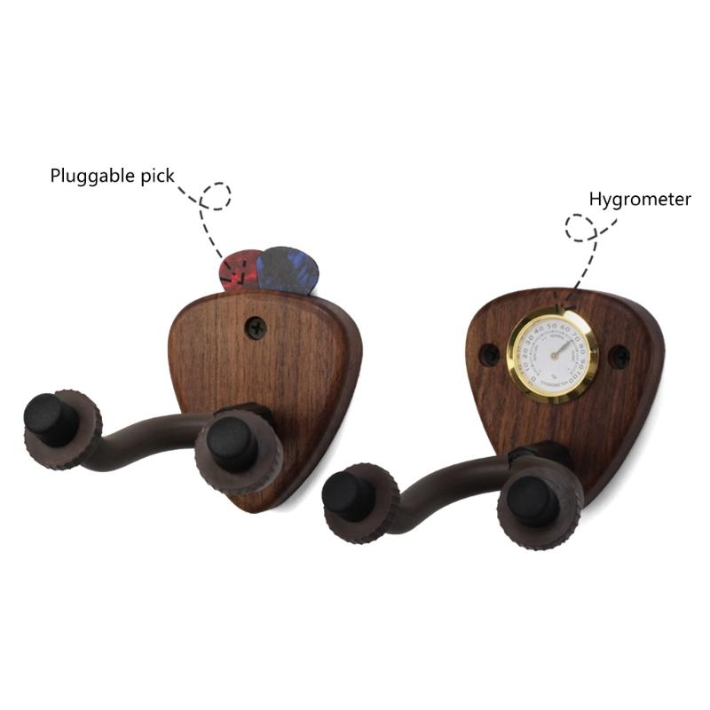 Bass Guitar Guitar Hanger with Hygrometer Guitar Wall Mount Bracket Holder for Acoustic Bass and Electric Guitar Ukulele