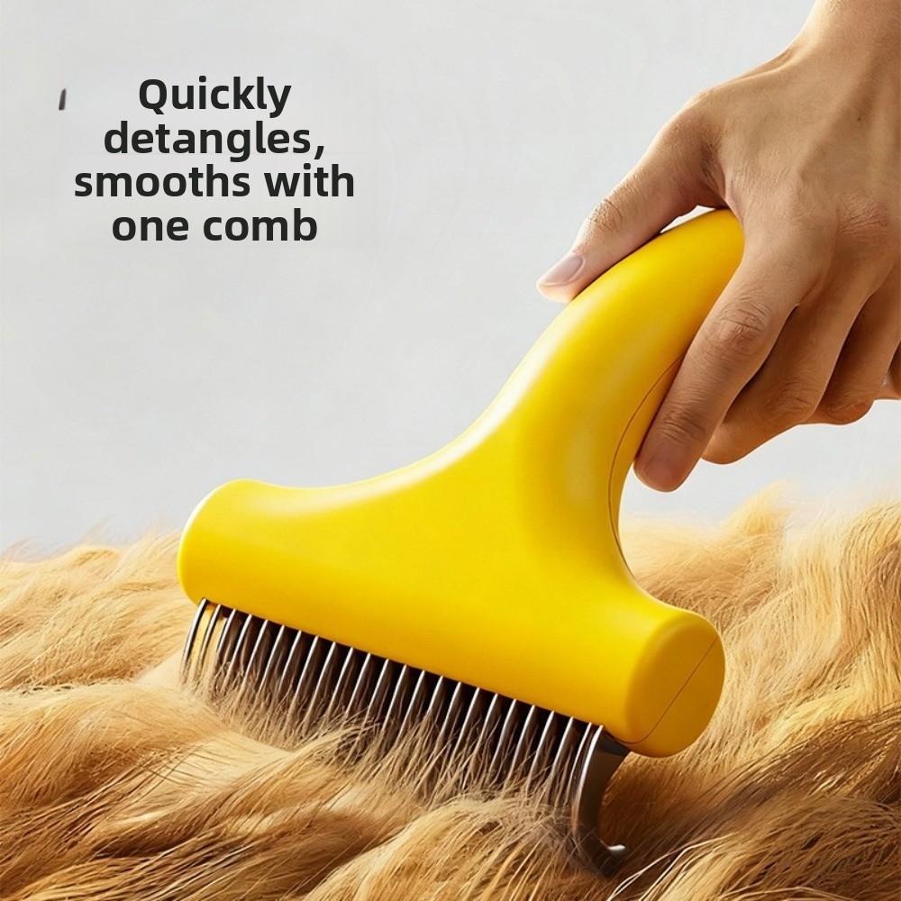 Stainless Steel Blade Dog Hair Removal Brush Anti-Tangle Easy to Grip Dog Detangling Comb Shedding Tool Cat Fur Remover Home Use