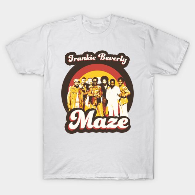 

Men Black Print T-shirt Frankie Beverly And Maze 70S Funky Soul No-Cut Transfer Paper Print Cotton Tshirt XL