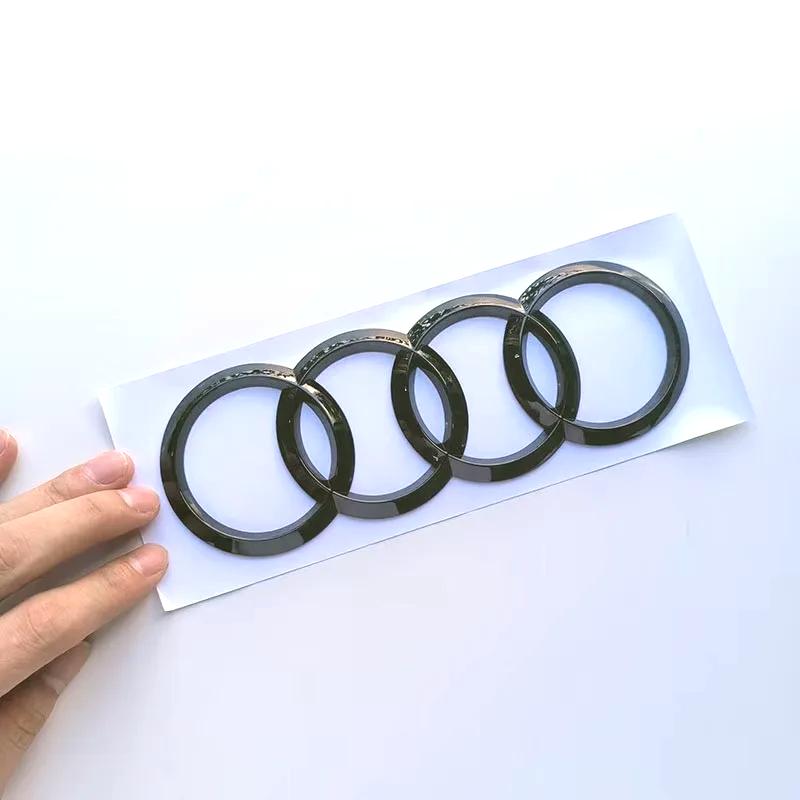 Für AudiFür Jaguar S6 2012-2018 2019-2024 4Ringe Logo Glänzend Schwarz Auto Motorhaube Frontemblem Heckklappe Abzeichen Modifizierter Aufkleber Ersatz