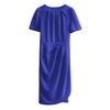 Women's Solid Color Summer Temperament Commuter Crew Neck Short Sleeve Mediumn Long Dress