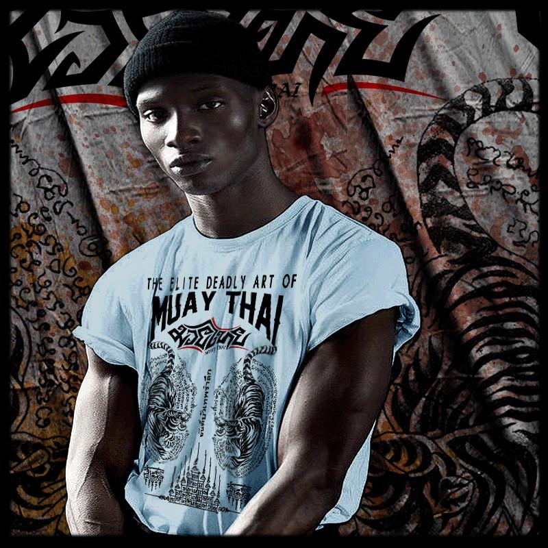 

Muay Thai T-shirt Thai boxing Sak Yant Tattoo Thai Boxer Thailand tiger strike M