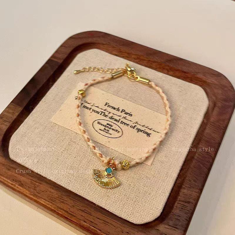 Bohemian Color Ethnic Style Hand-Woven Beaded Bracelet French Holiday Style Adjustable Bracelet Summer