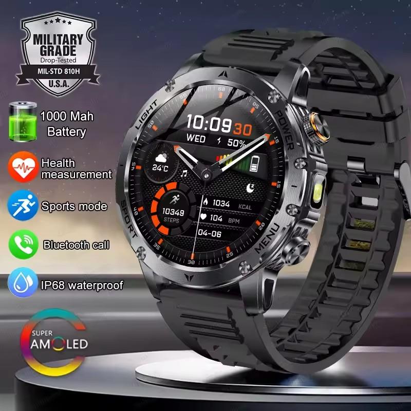 2026 Smartwatch T-REX3 1000mAh Großer Akku HD Bluetooth Anruf 1,7 Zoll Großer Bildschirm LED Taschenlampe Sport Wasserdicht Smartwatch Herren
