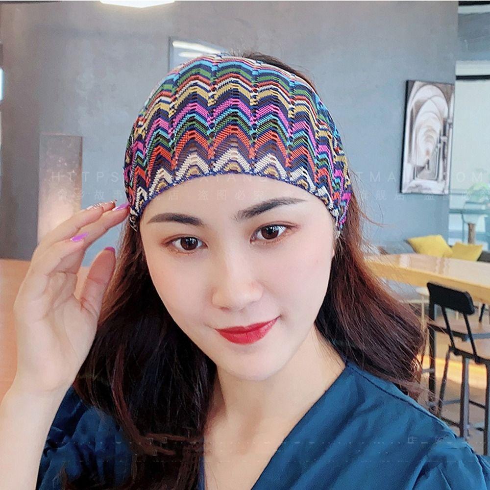 Colorful Lace Hairbands Hollow Wide Side Head Wrap Sweet Wave Mesh Headband Party
