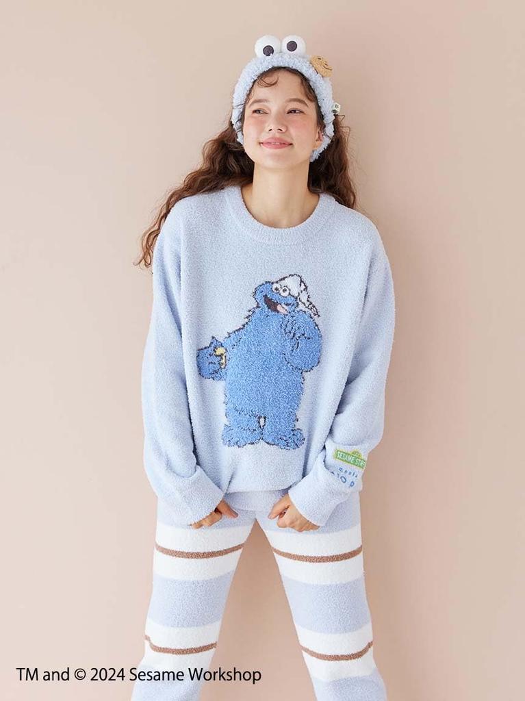 Gelato Pique Sesame Street Motif JQD Pullover Long Pants Set Blue & (PWNT245058) Women's