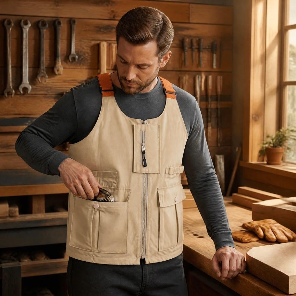 Polyester Vest Shoulder Bag Multi Zippered Pockets Crossbody Vest Bag Utility Vest Backpack Women