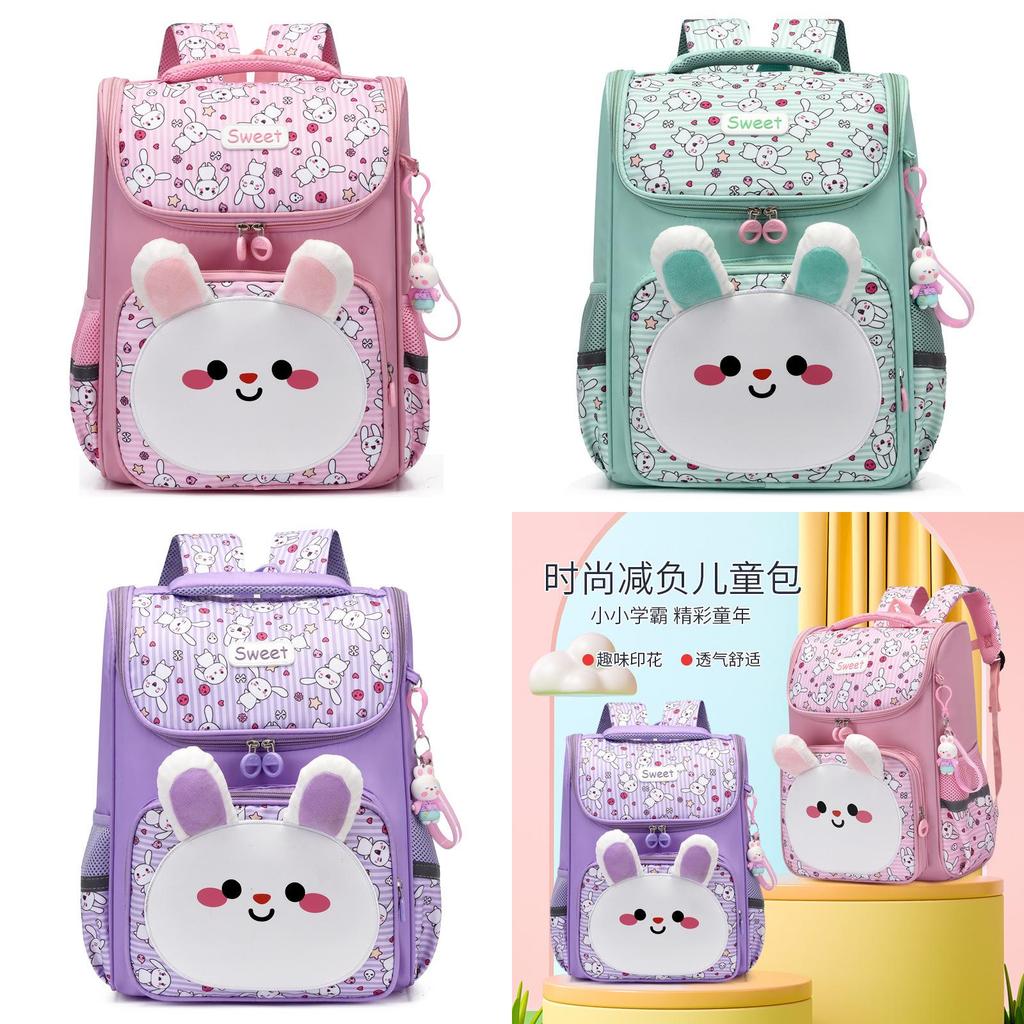 Trendy Cartoon Print Kids Backpack For School With Durable Waterproof Oxford Fabric And Comfortable Shoulder Straps