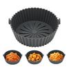 Grey 8.7 Inch Silicone Air Frying Liner Heat Proof Safe Reusable Round Shape Air Frying Basket Silicone Mat Bowl for