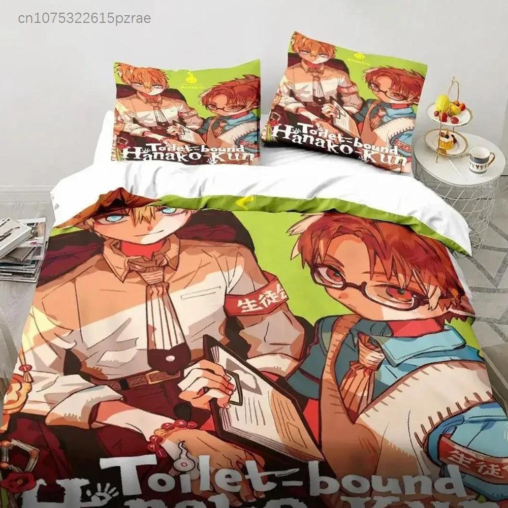 Anime Toilet-Bound Hanako-kun Bedding Set Printed Bed Set With Pillowcase Bed Duvet Cover Soft Queen King Size Bedclothes Home
