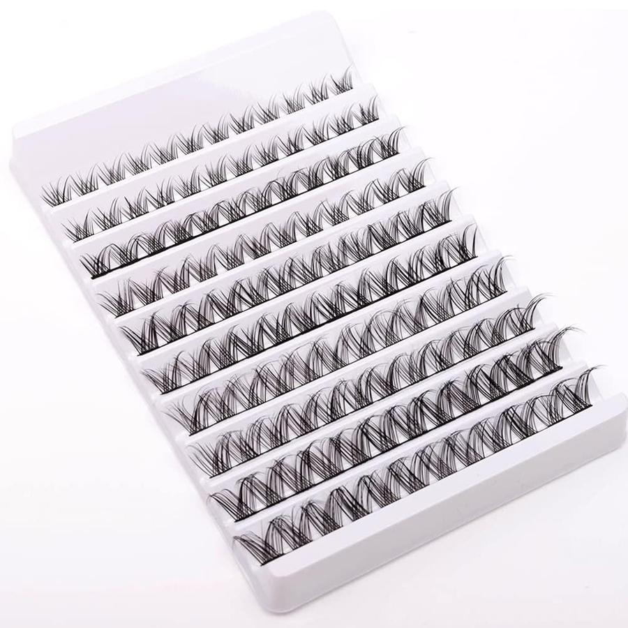 Lashes Cluster, Fluffy Wispy Volume Lash Clusters, Reusable Individual False Eye Lashes, High Quality Natural Lashes Cluster Customized Lash Tray&Other&Other чёрный