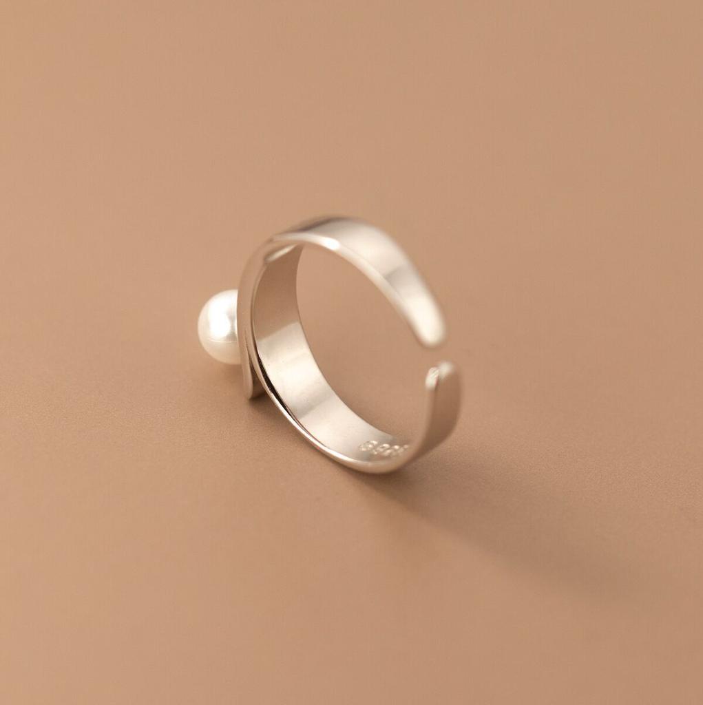 Original 925 Sterling Silver Pearl Rings For Women Counple Wedding Engagement Silver Women's Vintage Ring Jewelry