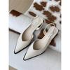New Summer Women's Cover Toe Sandals Elegant Shallow Slip On Shoes Comfort Low Heel Dress Street Style Shoes