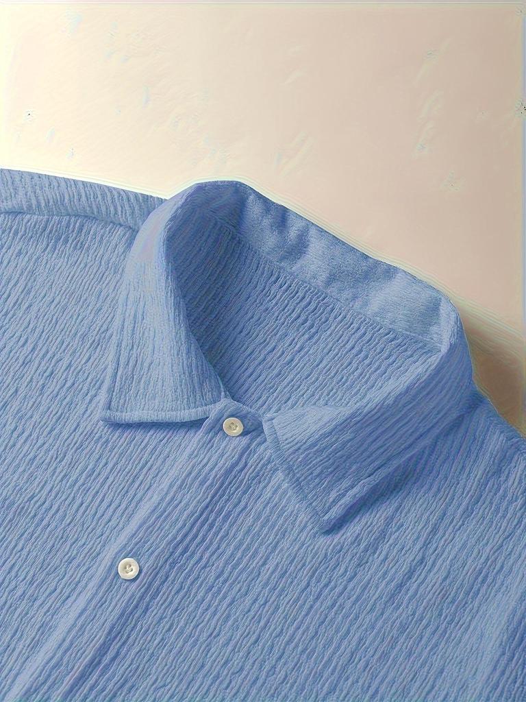 Men's Summer Solid Color Short Sleeve Shirt