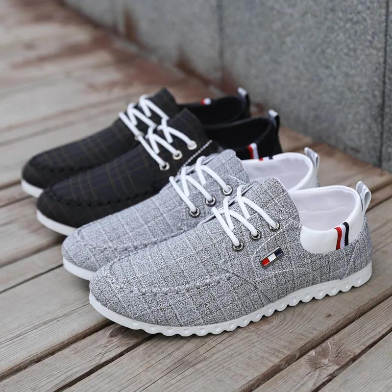 2024 Frühling Neue Herren Freizeitschuhe Retro Lässig Übergröße Atmungsaktiv Bohnenschuhe