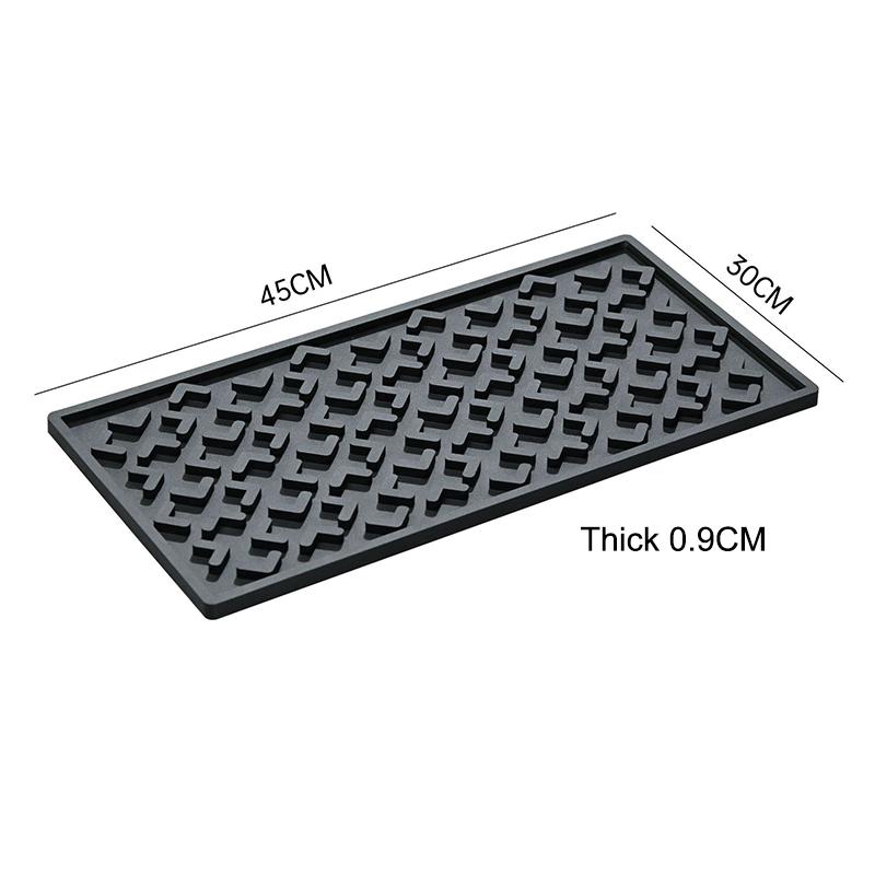 Silicone Coffee Maker Mat Countertop Bar Spill Mats Bar Service Mat Dish Glass Drying Mat For Barista Cocktail Bartender Black