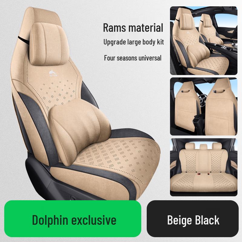 BYD Dolphin Ventilated Seat Cover Set - Premium Full Coverage with One-Piece Headrest for All Seasons.