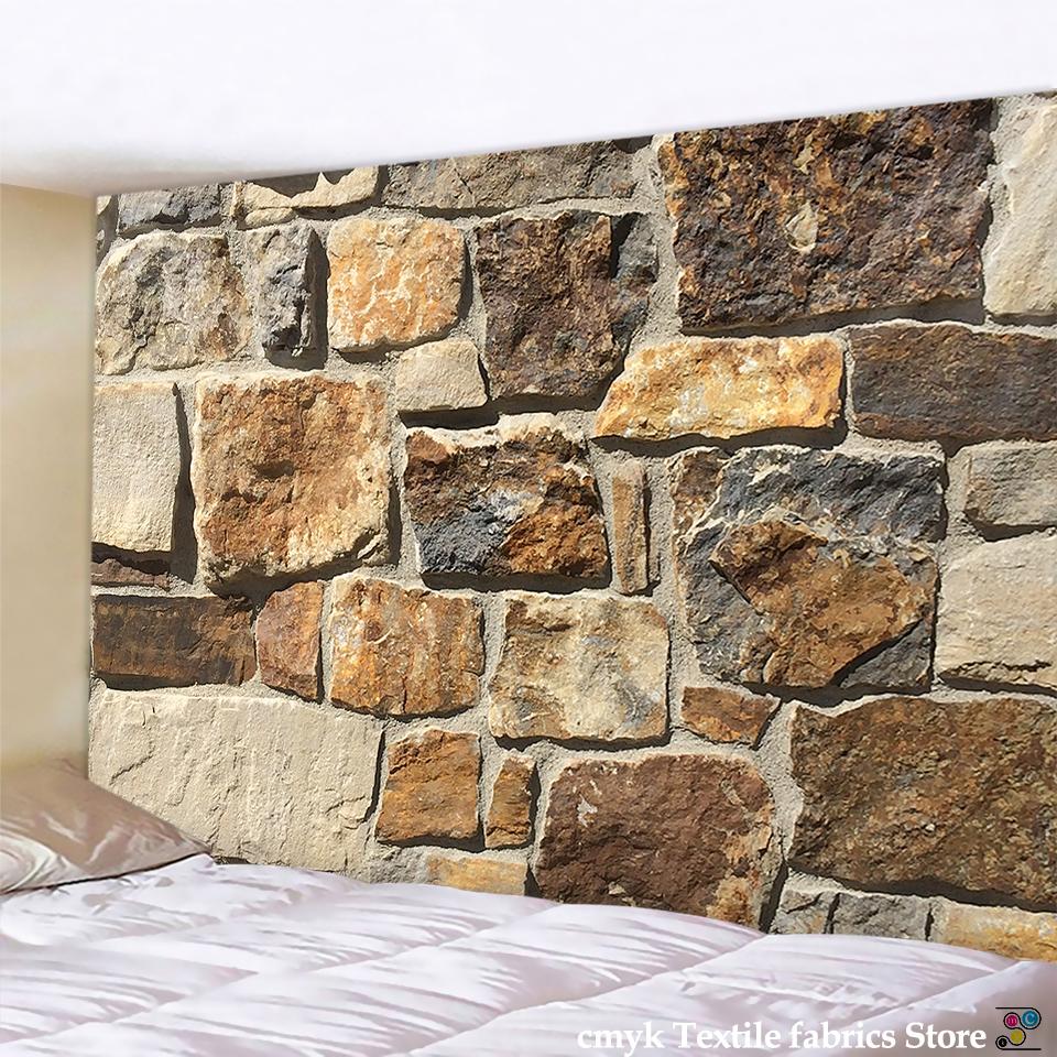 Vintage 3D Stone Bricks Printed Tapestry Wall Hanging Large Size Wall Tapestry Cheap Hippie Boho Wall Tapestries Mandala Fabric
