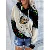 Modischer Hoodie mit Mond- und Sternenprint, Verstellbare Kapuze mit Kordelzug, Geräumige Kängurutasche, Superweiches Lässiges Sweatshirt für Damen