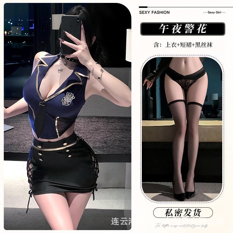 Original Erotic Underwear Sexy Policewoman Suit Pure Desire Hip Skirt Uniform Flirting Pajamas Woman