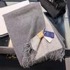 100 wool clip flower solid color double-sided scarf women's winter new unisex high-end gift