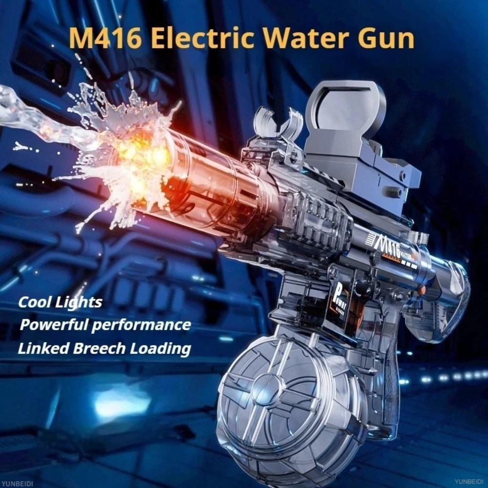 M416 Electric Water Spraying Gun with Flash Fully Automatic Charging High-Speed Continuous Fire Summer Toy Spraying Gun Kid Gift