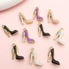 10/12 Piece Set 708.66x551.18 Inch Enamel High Heels Pendant for Women's Shoes Pendant Oil Dripping Necklace Keychain Jewelry Wh