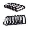 Equipment Black-color Aluminium Climbing Button Camping Hiking Hook Buckle Keychain Alloy Carabiner